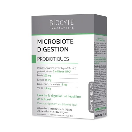 BIOCYTE Microbiote Digestion Capsules boite de 30