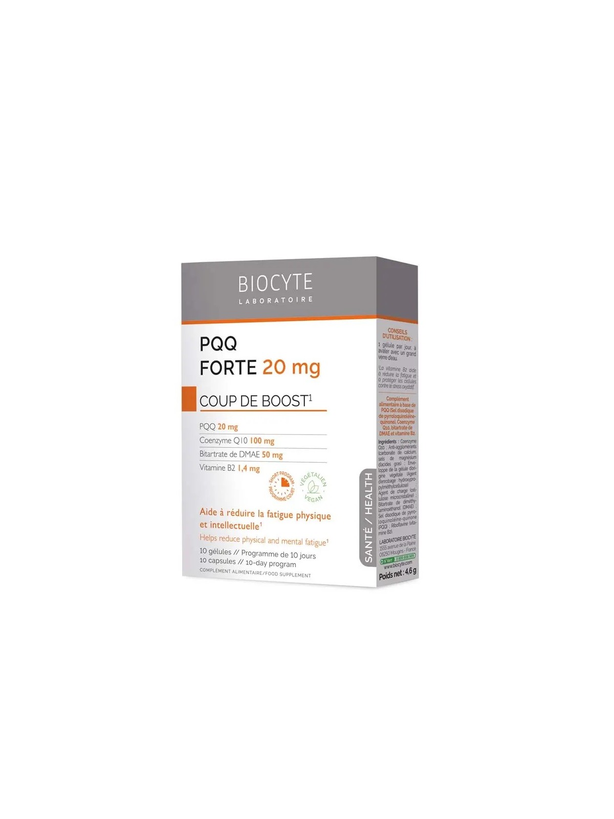 BIOCYTE PQQ Forte 20 mg Gélules boite de 10