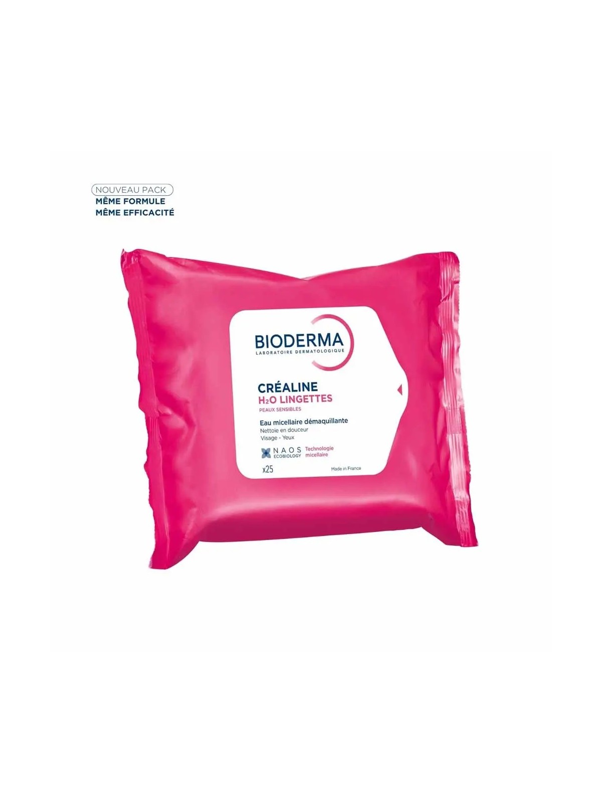 BIODERMA Crealine H2O Lingettes Démaquillantes paquet de 25
