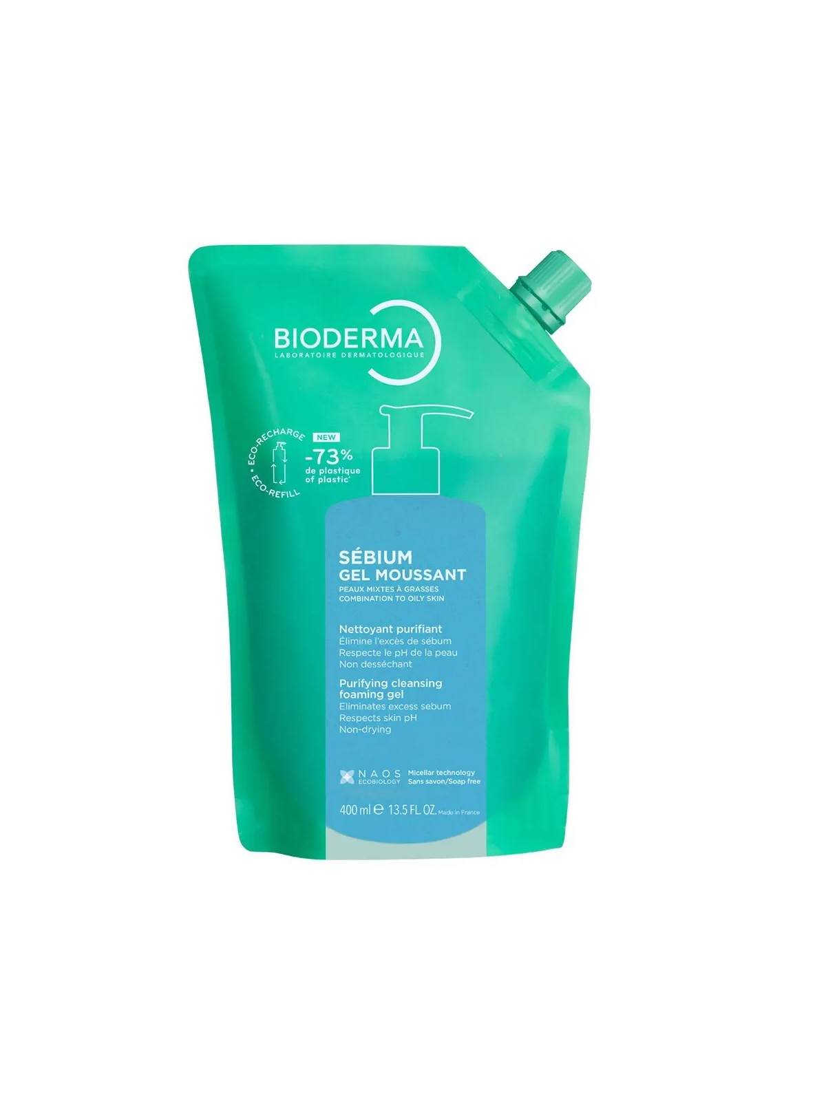 BIODERMA Sebium Eco Recharge Gel Moussant 400 ml