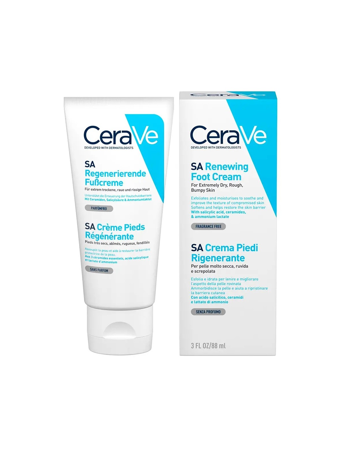 CERAVE Body SA Crème Pieds Régénérante Pieds Très Secs 88 ml