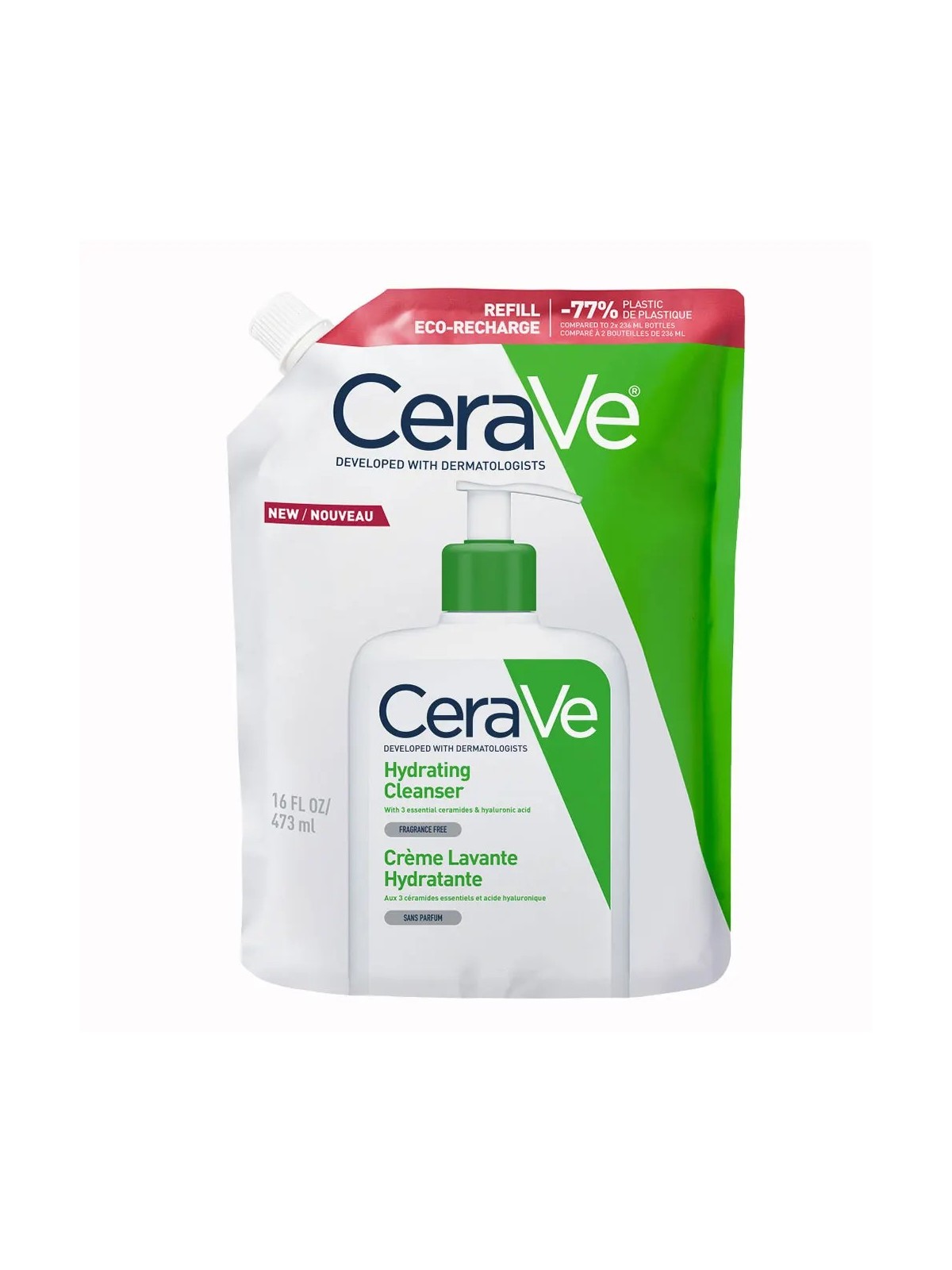 CERAVE Cleanser Corps Eco Recharge Crème Lavante Hydratante Visage Et Corps 473 ml