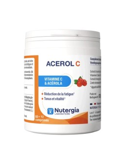 NUTERGIA Acerol C Vitamine C & Acérola Comprimés pot de 60 + 12