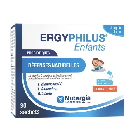 NUTERGIA Ergyphilus Enfants Probiotiques Défenses Naturelles Sachets boite de 30