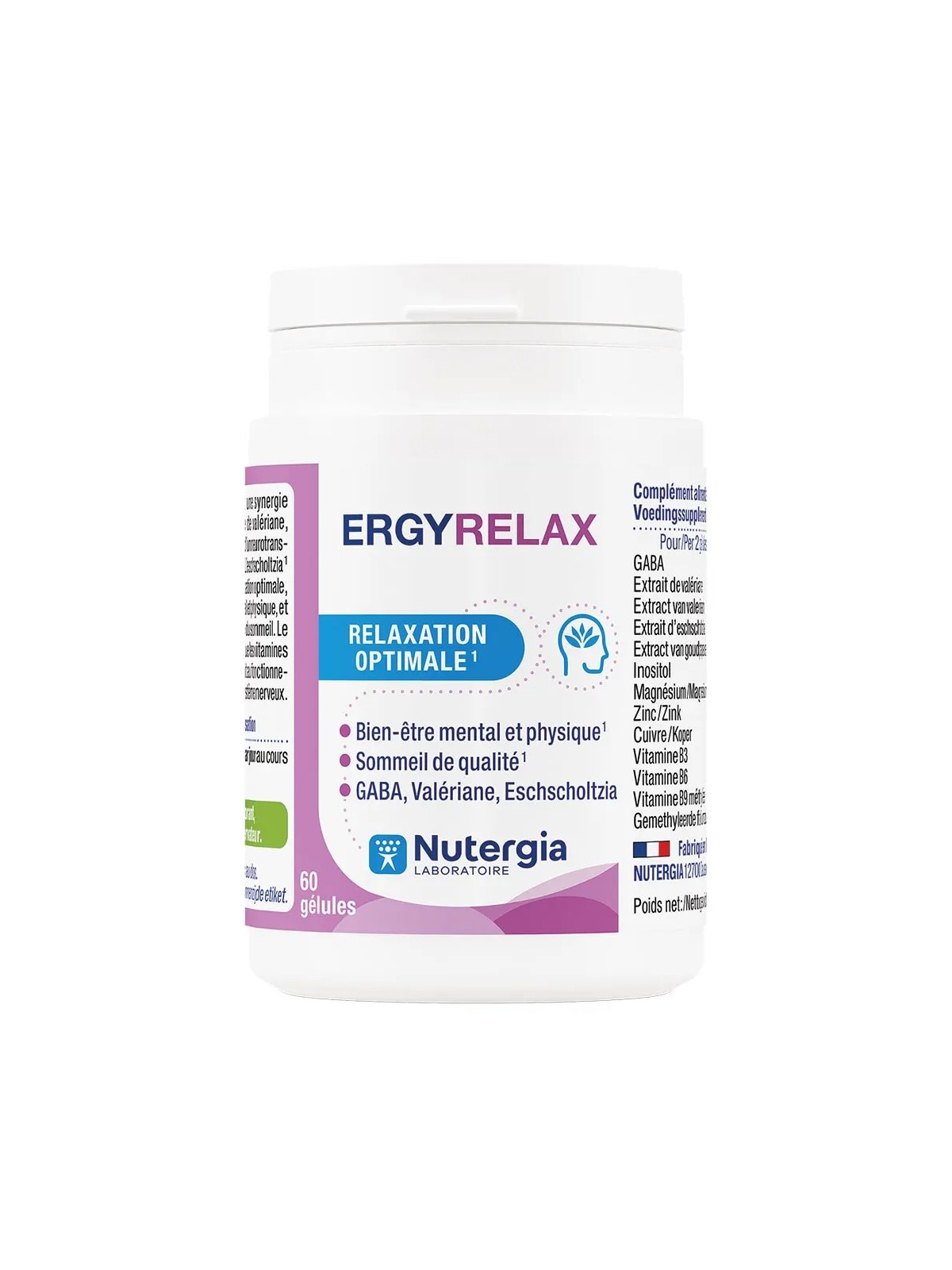 NUTERGIA Ergyrelax Relaxation Optimale Gélules boite de 60
