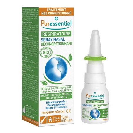 PURESSENTIEL Respiratoire Spray Nasal Décongestionnant 15 ml