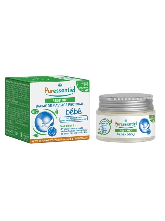 PURESSENTIEL Resp Ok® Baume de Massage Pectoral Bébé Bio 30 ml