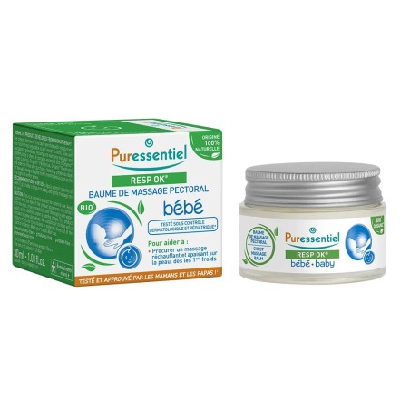 PURESSENTIEL Resp Ok® Baume de Massage Pectoral Bébé Bio 30 ml