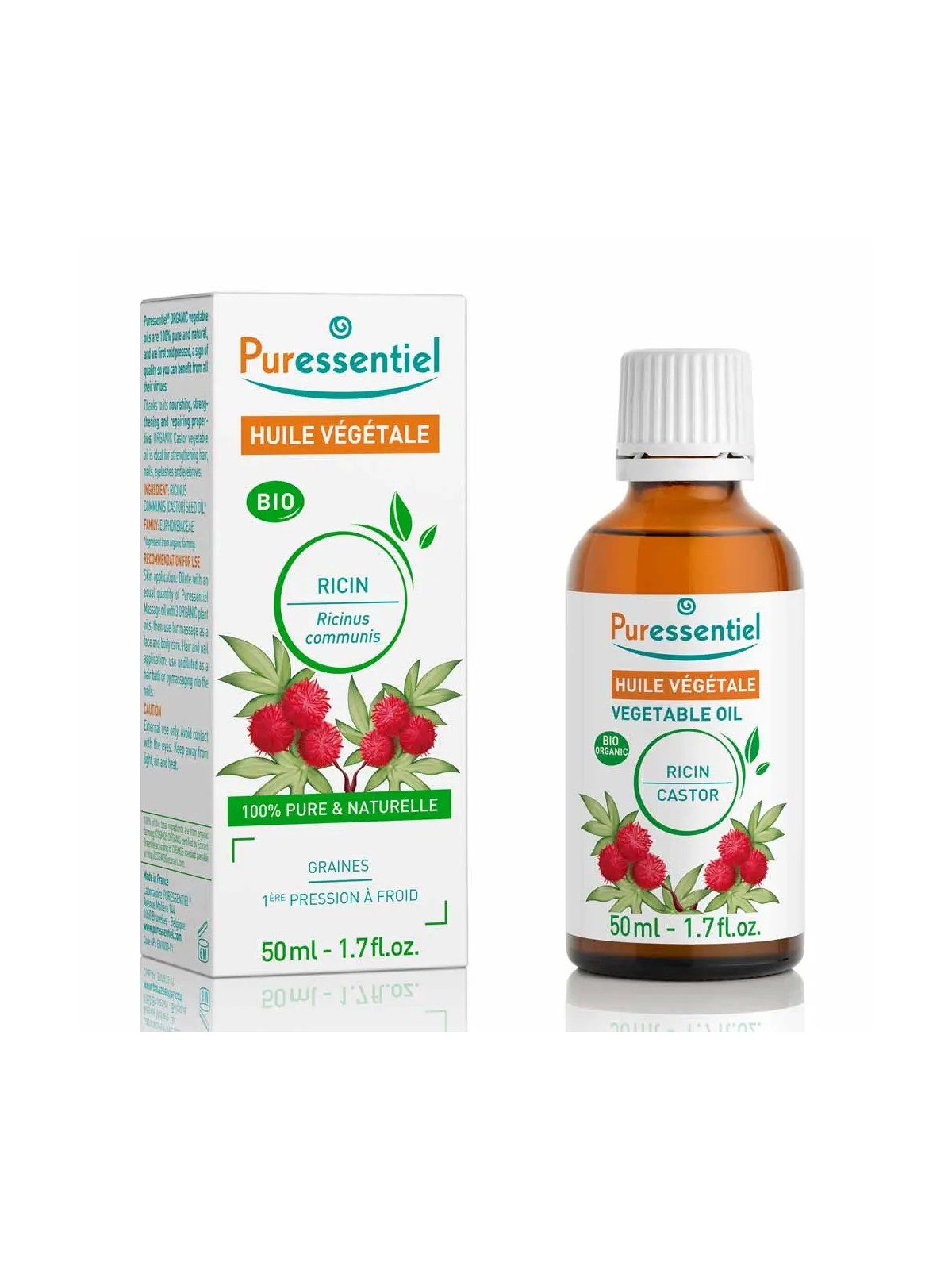 PURESSENTIEL Huile Végétale Ricin Bio 50 ml