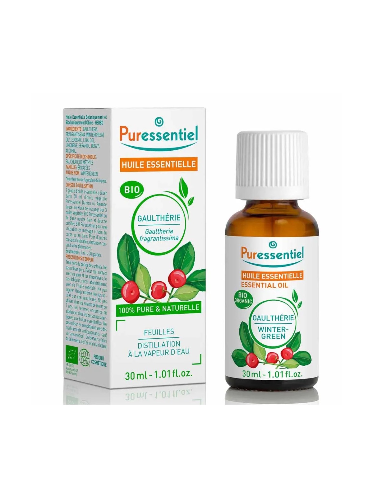 PURESSENTIEL Huile Essentielle Gaultherie Bio 30 ml