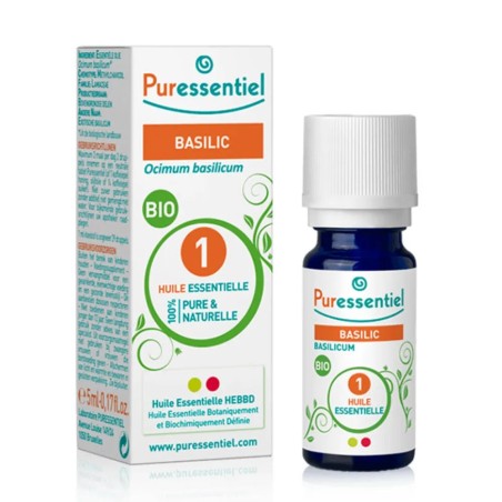 PURESSENTIEL Huile Essentielle Basilic Bio 5 ml