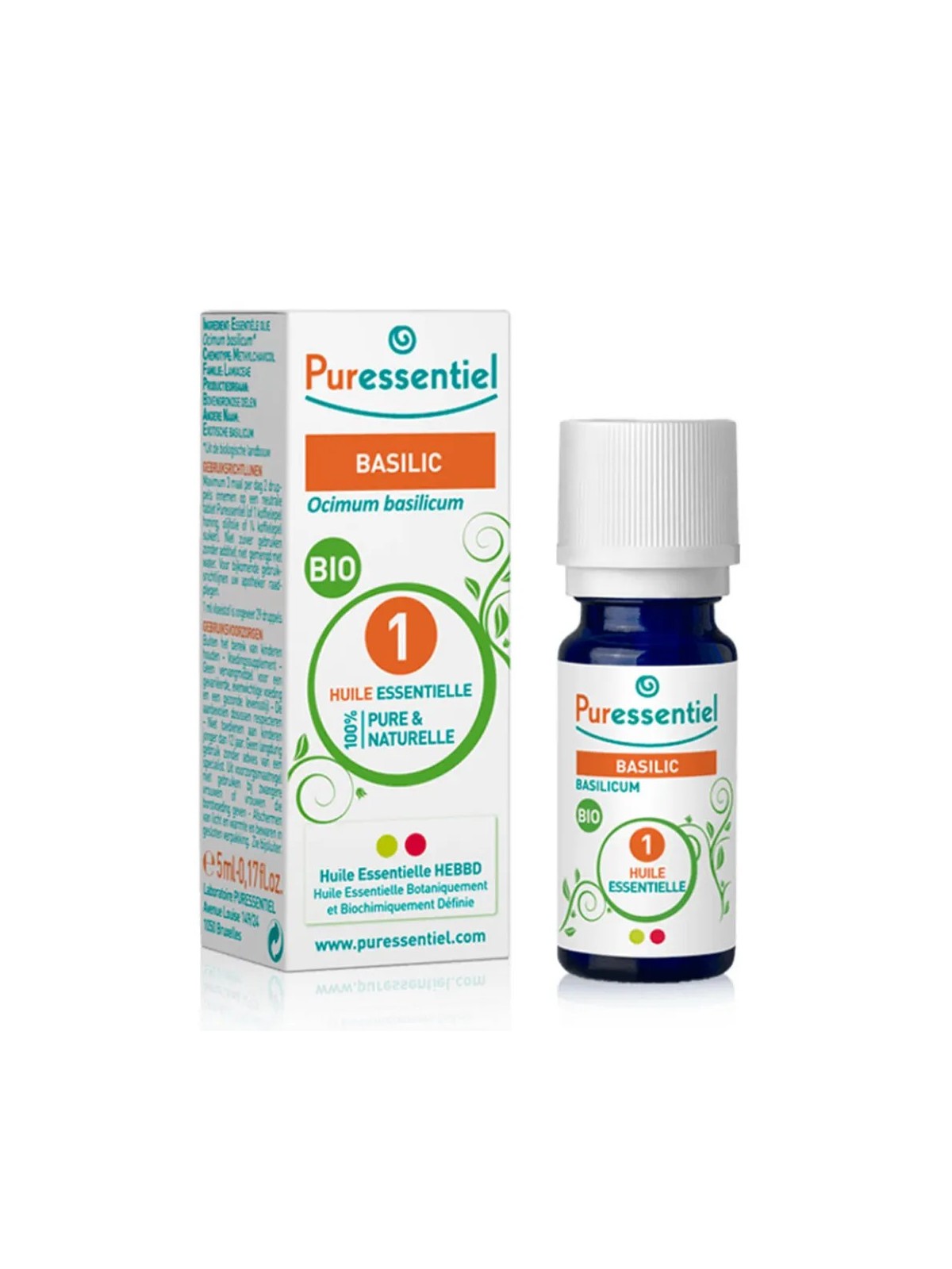 PURESSENTIEL Huile Essentielle Basilic Bio 5 ml