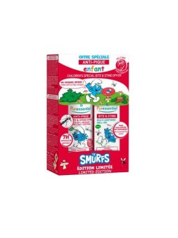 PURESSENTIEL Coffret Schtroumpf Anti-Pique Roller Multi-Apaisant Bio Enfant 5 ml + Spray Répulsif Apaisant 75 ml