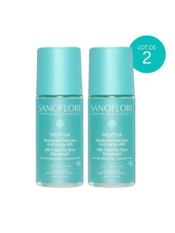 SANOFLORE Déodorant Mentha Bio Fraîcheur Et Anti-Traces 48h 2x50 ml