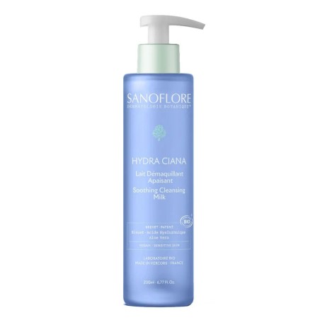 SANOFLORE Hydra Ciana Lait Démaquillant Apaisant Bio 200  ml