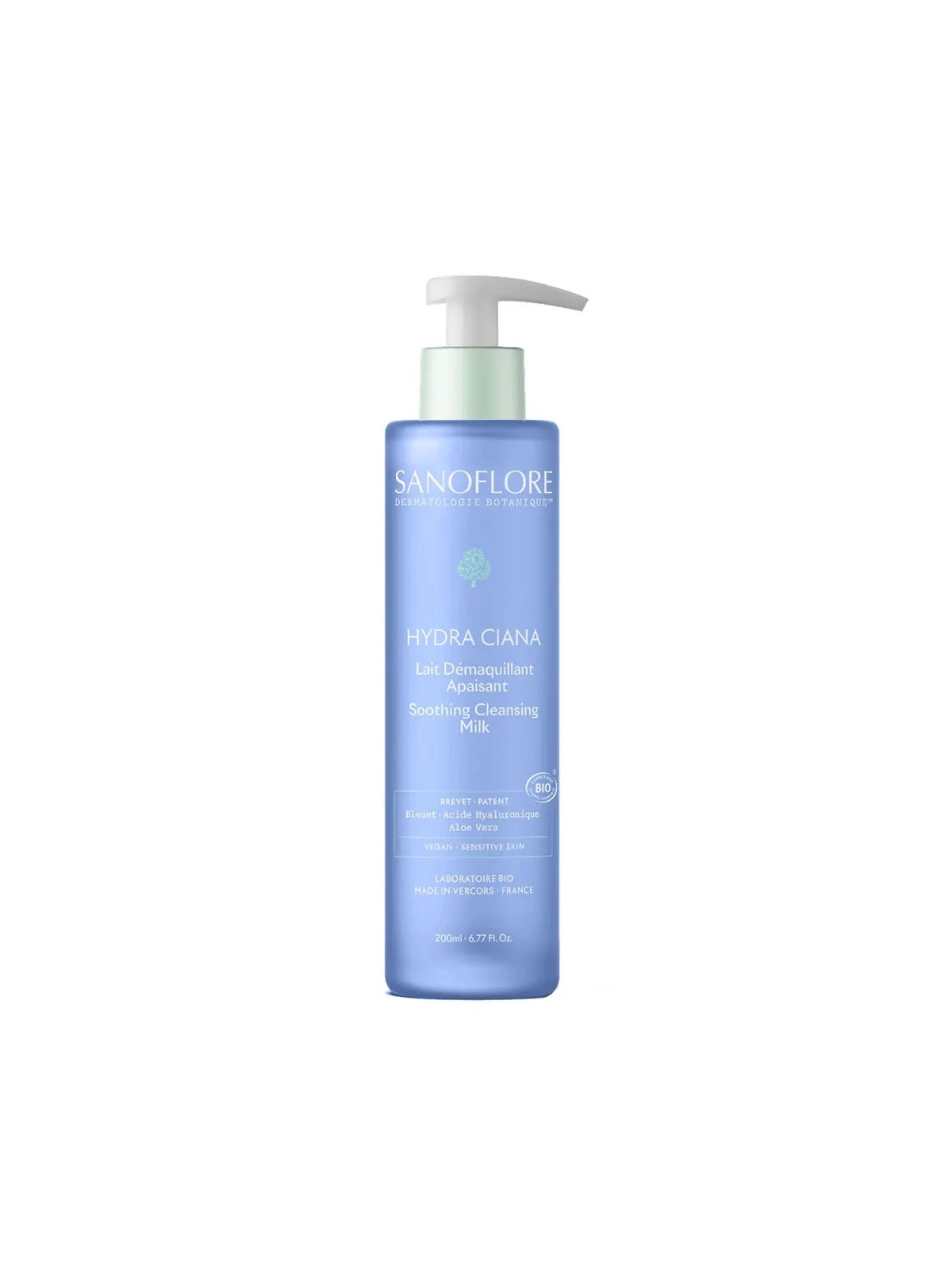 SANOFLORE Hydra Ciana Lait Démaquillant Apaisant Bio 200  ml