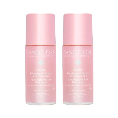 SANOFLORE Déodorant Flora Fraîcheur & Anti-Traces 48h 2x50 ml