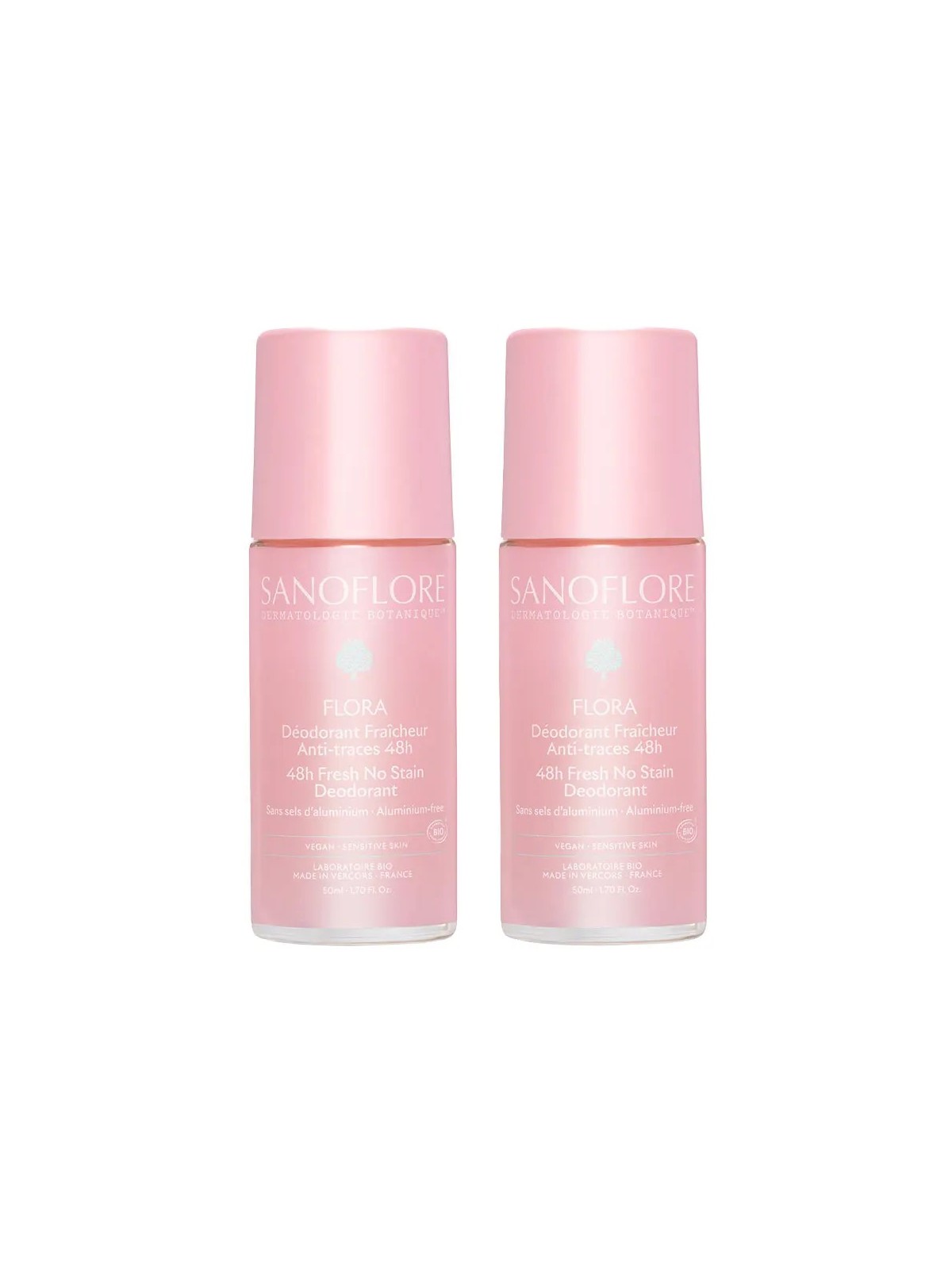 SANOFLORE Déodorant Flora Fraîcheur & Anti-Traces 48h 2x50 ml