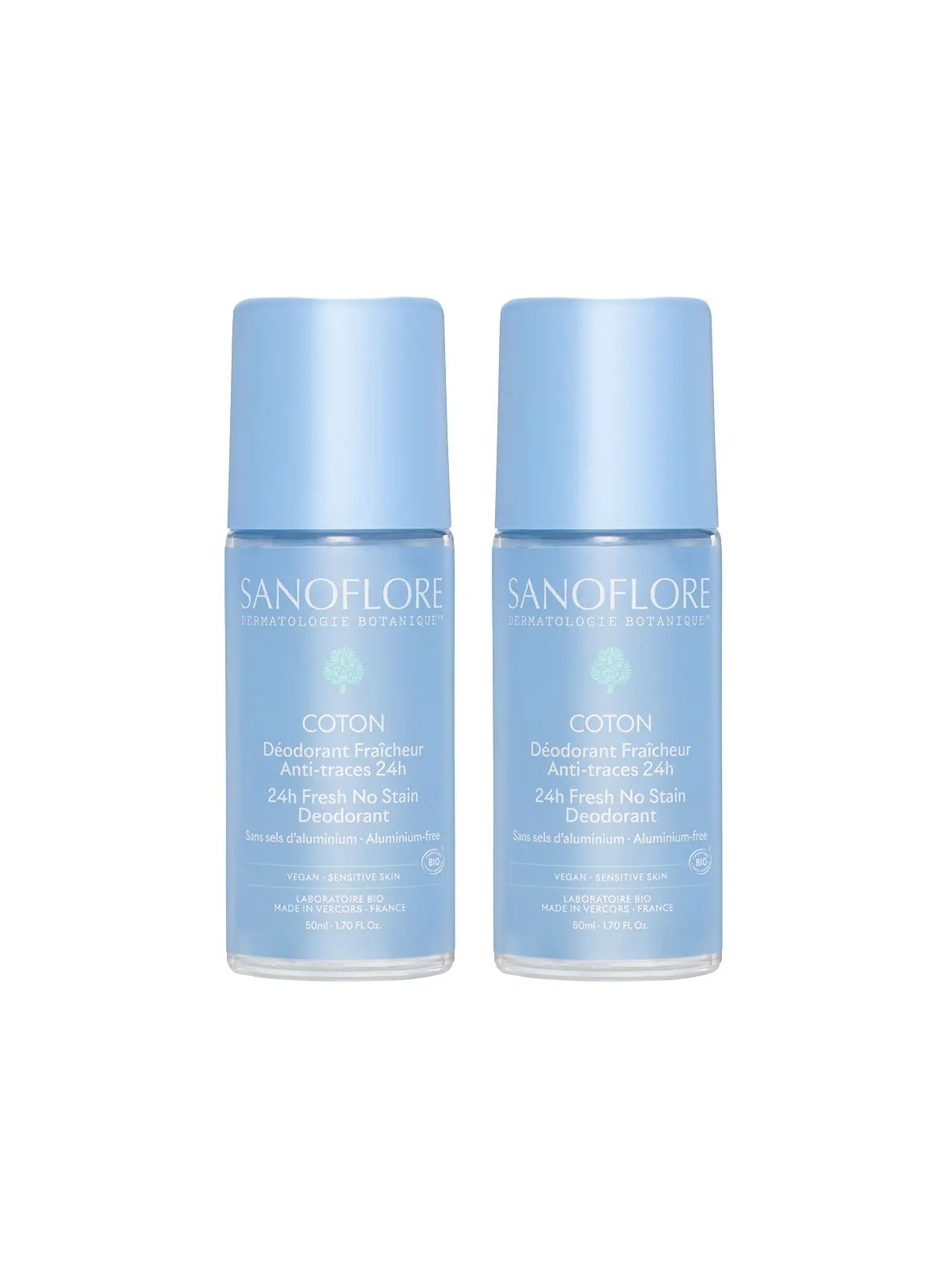 SANOFLORE  Déodorant Coton Fraîcheur & Anti-Traces 24h 2x50 ml