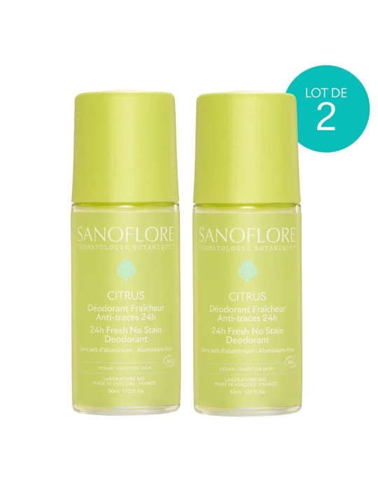 SANOFLORE Déodorant Roll-on Bio Citrus 24h 2x50 ml