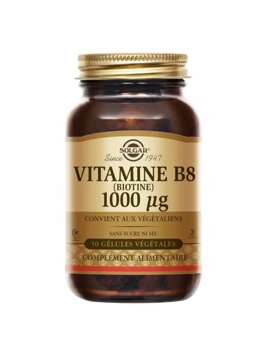 SOLGAR Vitamine B8 Biotine Beauté Gélules Végétales flacon de 50