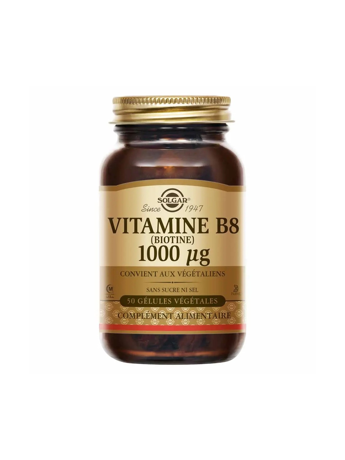 SOLGAR Vitamine B8 Biotine Beauté Gélules Végétales flacon de 50