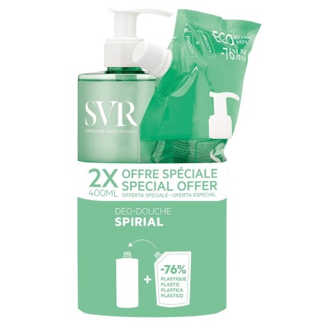 SVR Spirial Gel Douche Déodorant 400 ml + Recharge 400 ml