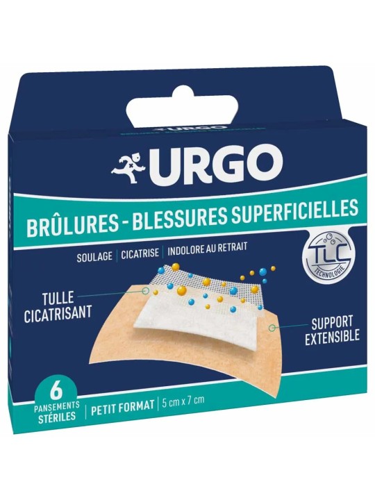 URGO Pansements Brûlures et Blessures Superficielles Stériles boite de 6