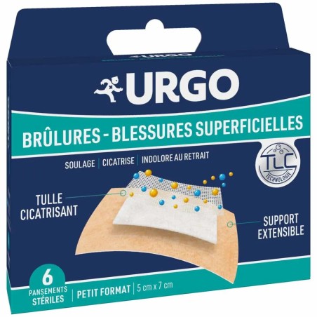 URGO Pansements Brûlures et Blessures Superficielles Stériles boite de 6
