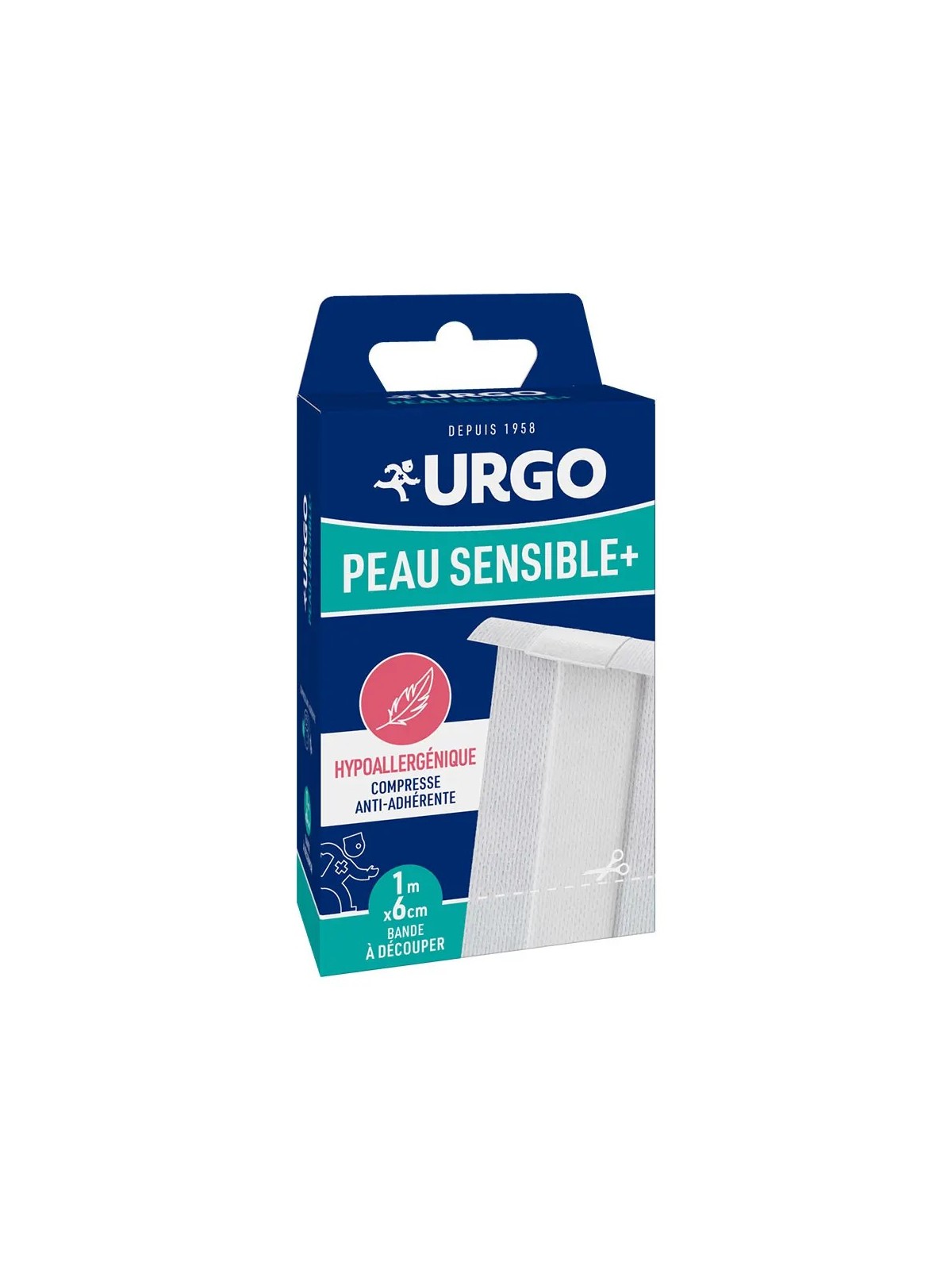 URGO Pansement Bande à Découper Peaux Sensibles 1m x 6cm