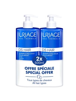 URIAGE D.S Shampooing Doux Equilibrant Hair 2x500 ml