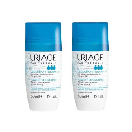 URIAGE Déodorant Puissance 3 Roll On Peaux Sensibles 2x50 ml