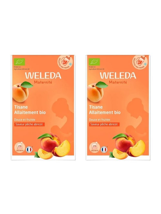 WELEDA Tisane Allaitement Pêche Abricot Bio Sachets 2 boite de 20