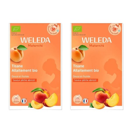 WELEDA Tisane Allaitement Pêche Abricot Bio Sachets 2 boite de 20