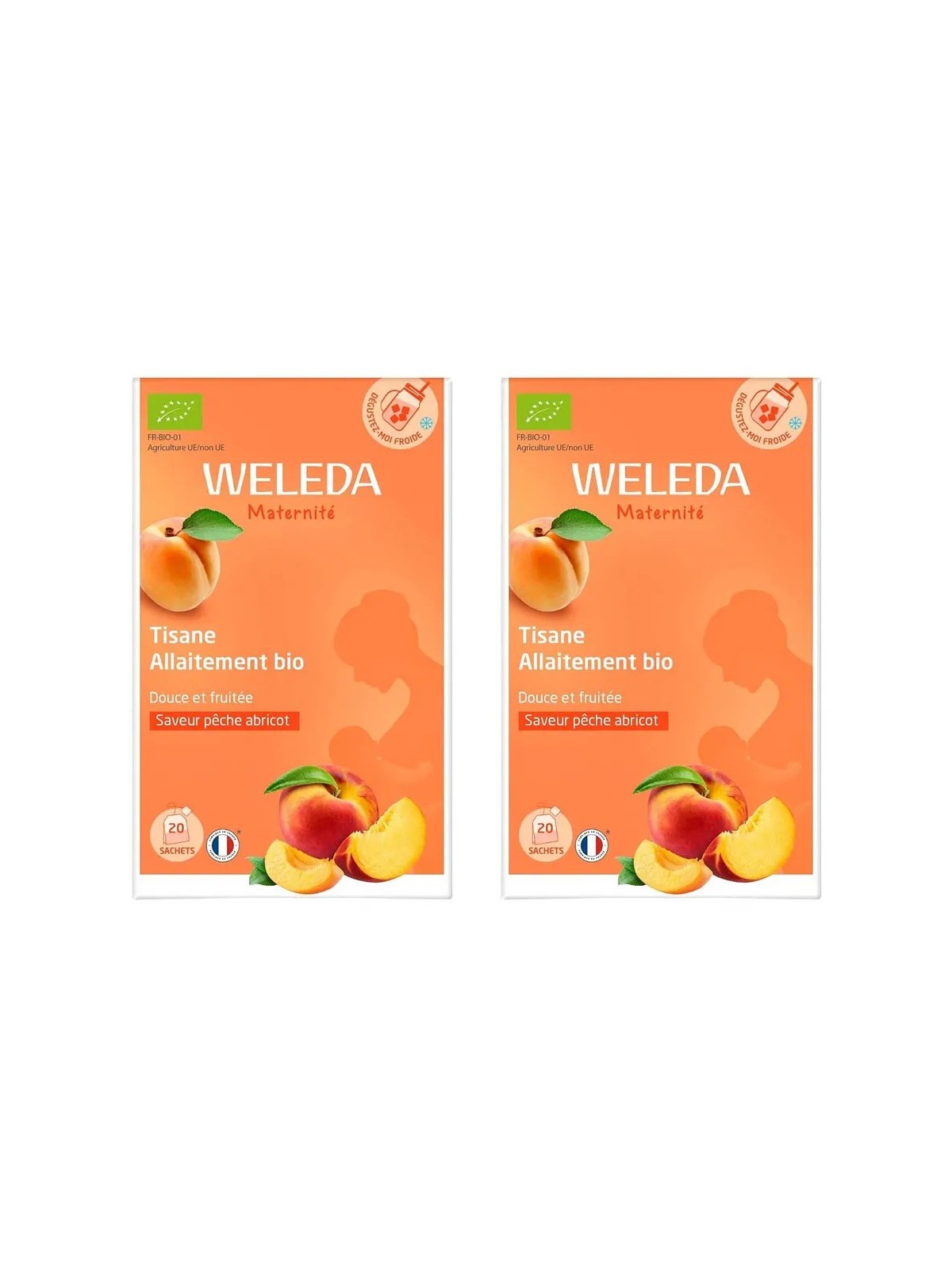 WELEDA Tisane Allaitement Pêche Abricot Bio Sachets 2 boite de 20