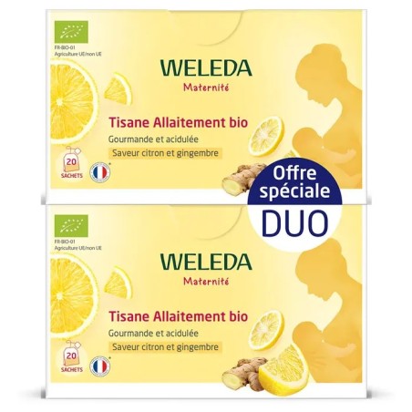 WELEDA Tisane Allaitement Citron Gingembre Bio sachets 2 boite de 20