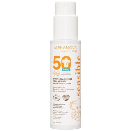 ALPHANOVA Organic Sun Spray Solaire bébé 100% Naturel SPF50 100G