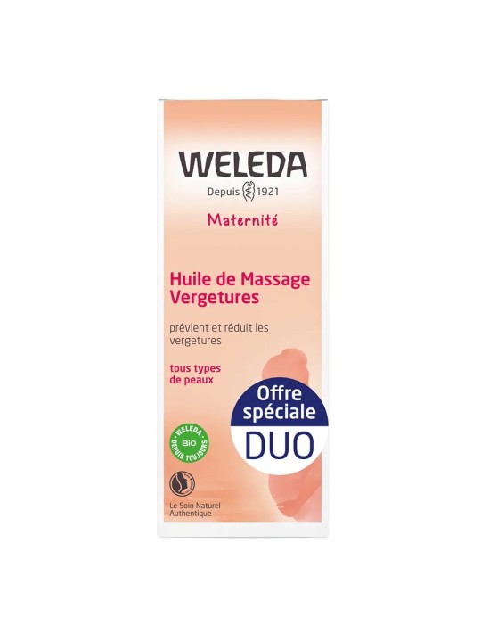WELEDA Huile De Massage Vergetures Bio 2x100 ml