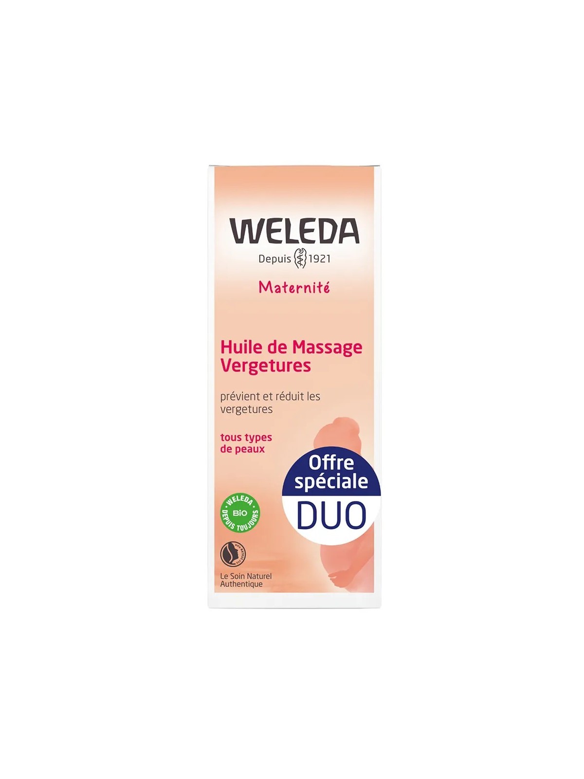 WELEDA Huile De Massage Vergetures Bio 2x100 ml