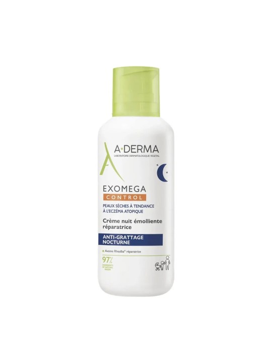 A-DERMA Exomega Control Crème Nuit Emolliente Réparatrice 400 ml