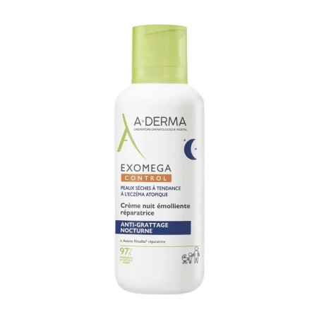 A-DERMA Exomega Control Crème Nuit Emolliente Réparatrice 400 ml