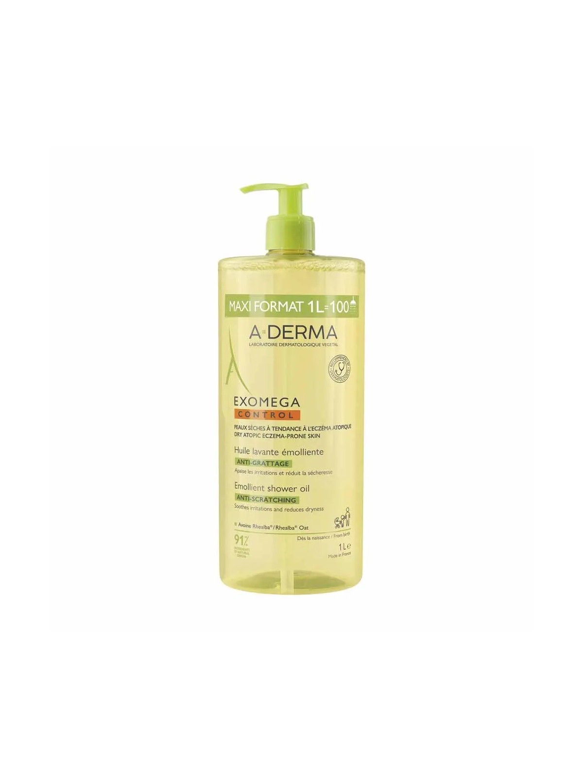 A-DERMA Exomega Control Huile Lavante Emolliente Anti-grattage 1L