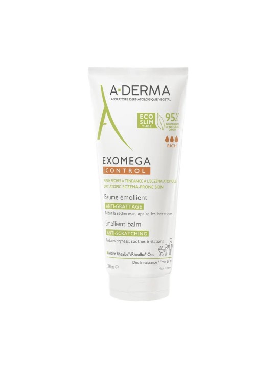 ADERMA Exomega Control Baume Emollient Anti-grattage Peaux sèches Atopiques 200 ml