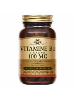 SOLGAR Vitamine B1 Défenses immunitaires Vitalité Gélules Végétales flacon de 100