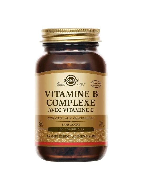 SOLGAR Vitamine B Complexe Vitamine C Comprimés flacon de 100
