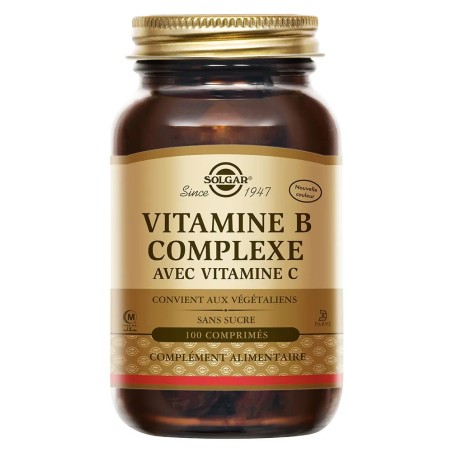 SOLGAR Vitamine B Complexe Vitamine C Comprimés flacon de 100