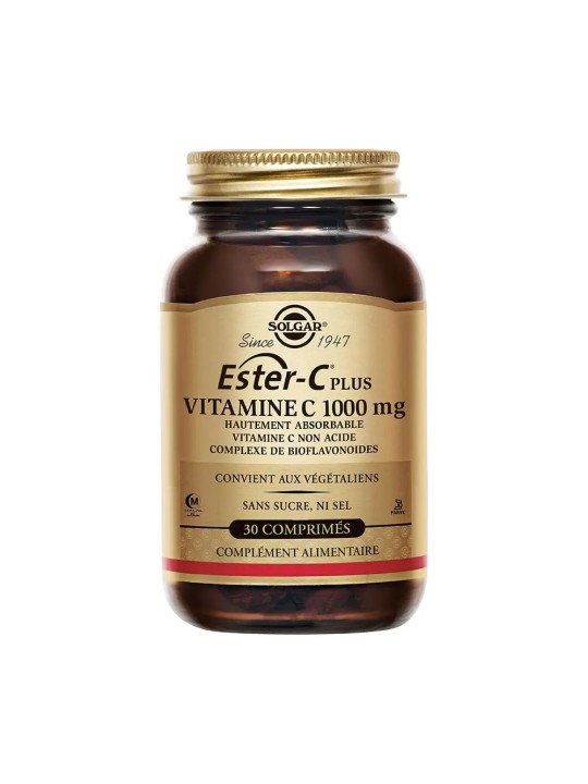 SOLGAR Ester C® Plus 1000 mg Vitamine C Immunité Comprimés flacon de 30