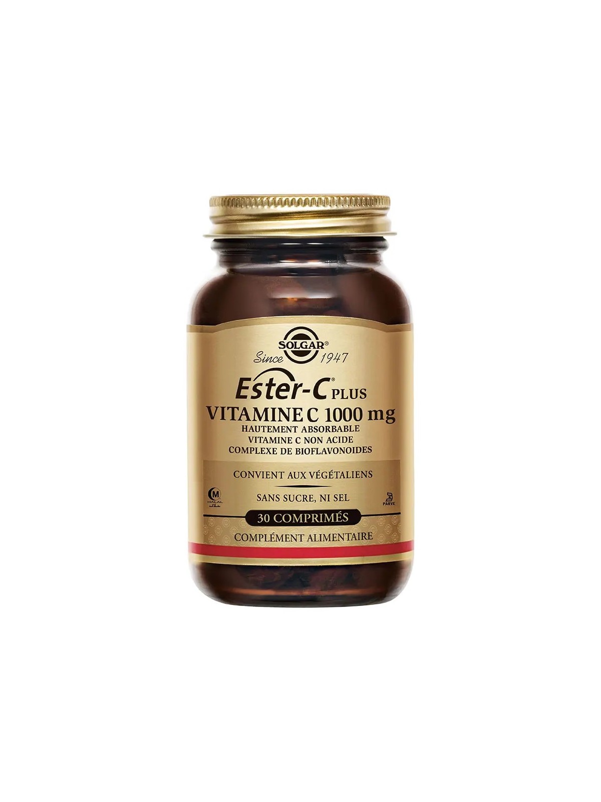 SOLGAR Ester C® Plus 1000 mg Vitamine C Immunité Comprimés flacon de 30