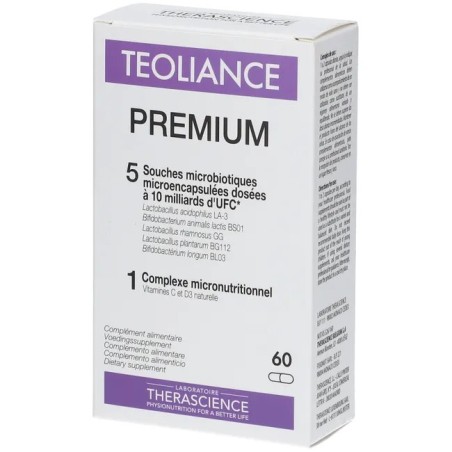 THERASCIENCE Teoliance Premium Ferments Lactiques Gélules boite de 60