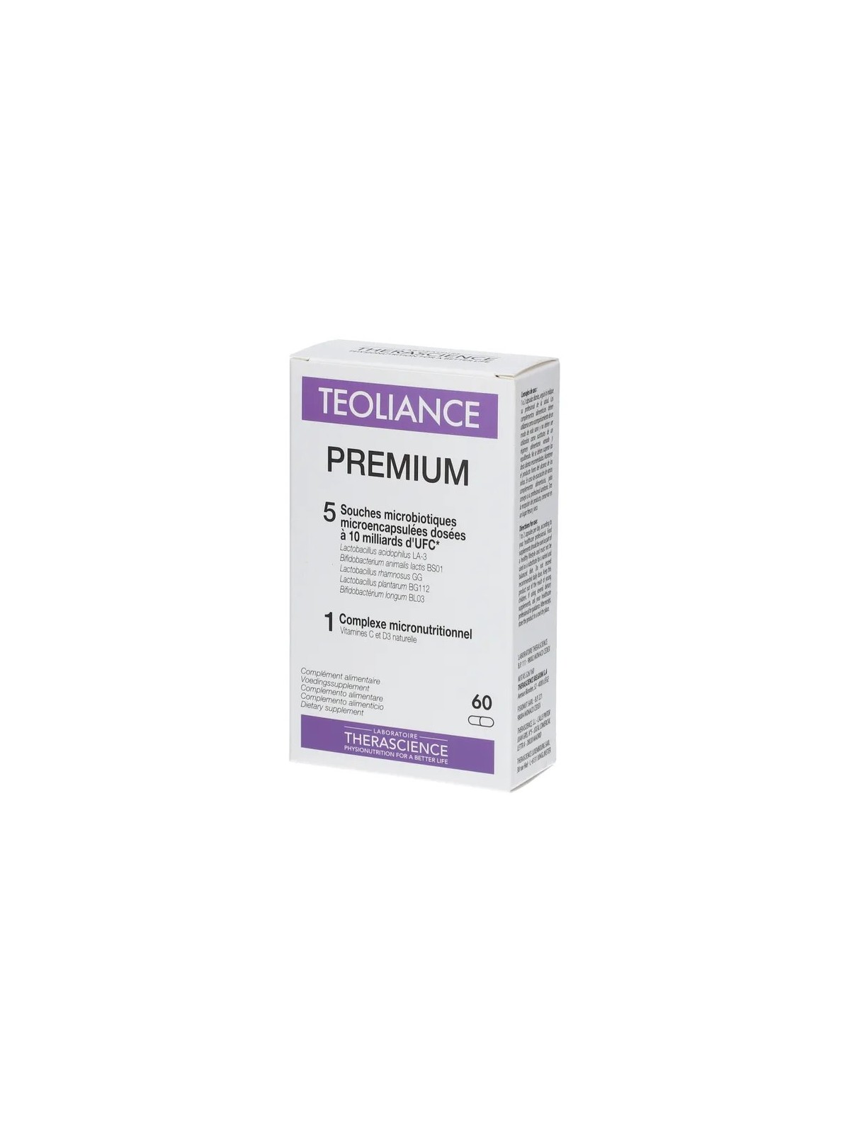 THERASCIENCE Teoliance Premium Ferments Lactiques Gélules boite de 60